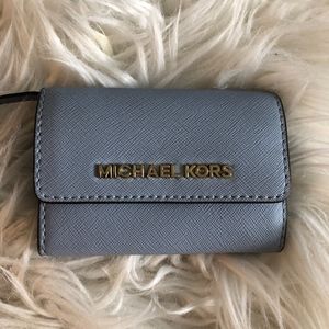 Michael Kors Compact Periwinkle Leather Wallet